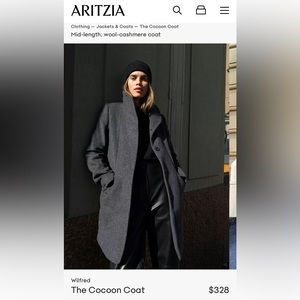 Aritzia Wilfred Cocoon jacket, charcoal, size M.
